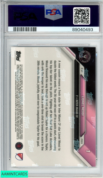 2024 TOPPS NOW MLS LIONEL MESSI #1 INTER MIAMI PSA 10 GEM MT 89040493