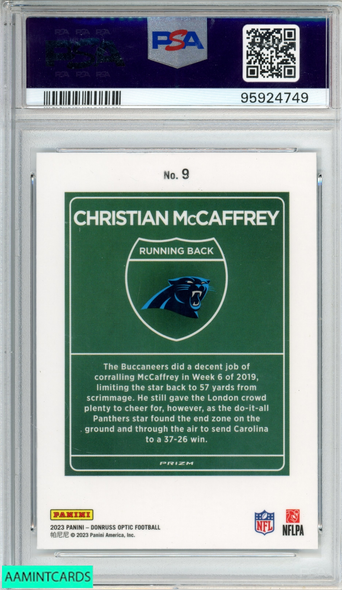 2023 PANINI DONRUSS OPTIC INTERNATIONAL DOWNTOWN CHRISTIAN MCCAFFREY #9 PSA 10 95924749