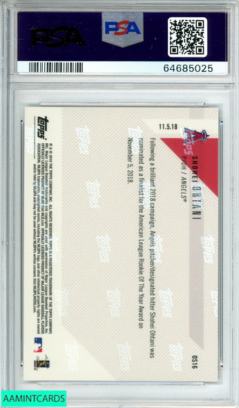 2018 TOPPS NOW  SHOHEI OHTANI #OS16 OFF-SEASON ROOKIE RC PSA 10 GEM MT 64685025