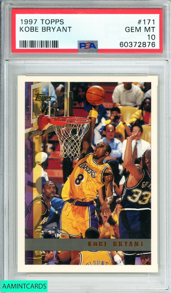 1997 TOPPS KOBE BRYANT #171 LOS ANGELES LAKERS 2ND YEAR MAMBA PSA 10 GEM MT 60372876