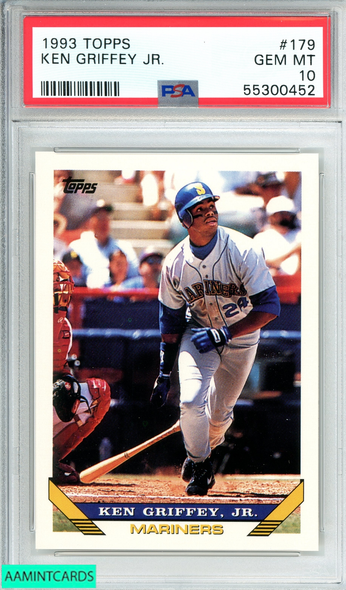 1993 TOPPS KEN GRIFFEY JR  #179 SEATTLE MARINERS HOF PSA 10 GEM MT 55300452