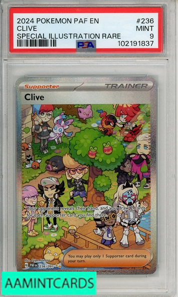 2024 POKEMON PAF EN-PALDEAN FATES CLIVE #236 SIR PSA 9 MINT 102191837