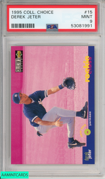 1995 COLLECTORS CHOICE DEREK JETER #15 HOF NEW YORK YANKEES PSA 9 MINT 53081991