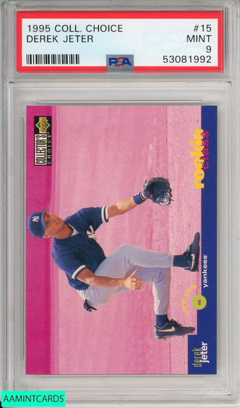 1995 COLLECTORS CHOICE DEREK JETER #15 HOF NEW YORK YANKEES PSA 9 MINT 53081992