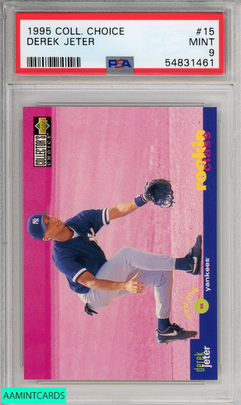 1995 COLLECTORS CHOICE DEREK JETER NEW YORK YANKEES ROOKIE RC HOF #15 PSA 9 MINT 54831461