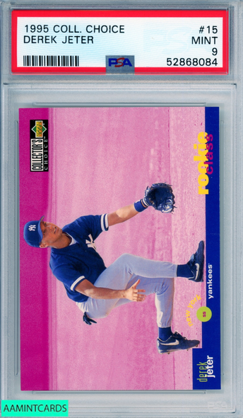1995 COLLECTORS CHOICE DEREK JETER #15 HOF NEW YORK YANKEES PSA 9 MINT 52868084