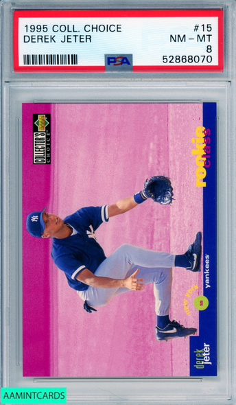 1995 COLLECTORS CHOICE DEREK JETER #15 HOF NEW YORK YANKEES PSA 8 NM-MT 52868070