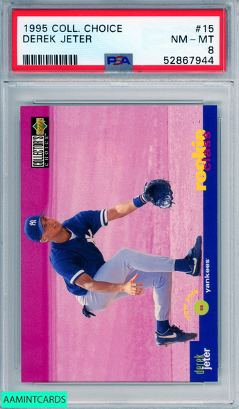 1995 COLLECTORS CHOICE DEREK JETER #15 HOF NEW YORK YANKEES PSA 8 NM-MT 52867944