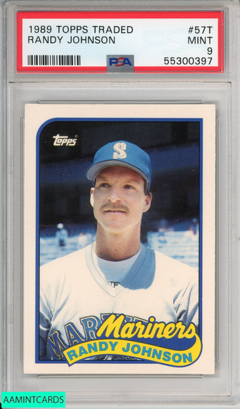 1989 TOPPS TRADED RANDY JOHNSON #57T ROOKIE SEATTLE MARINERS HOF RC PSA 9 MINT 55300397