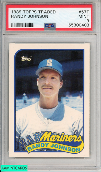 1989 TOPPS TRADED RANDY JOHNSON #57T ROOKIE SEATTLE MARINERS HOF RC PSA 9 MINT 55300403