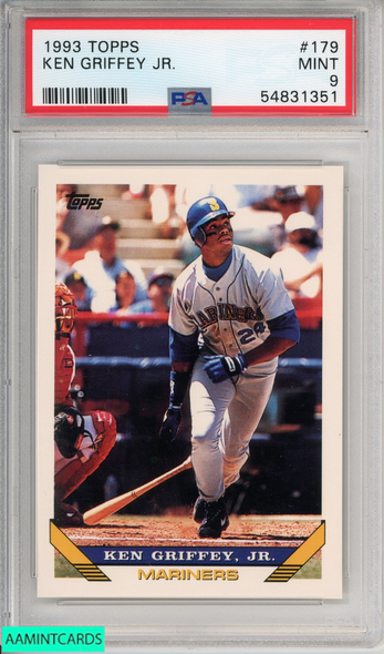1993 TOPPS KEN GRIFFEY JR #179 SEATTLE MARINERS HOF PSA 9 MINT 54831351 1993 TOPPS KEN GRIFFEY JR #179 SEATTLE MARINERS HOF PSA 9 MINT 54831351