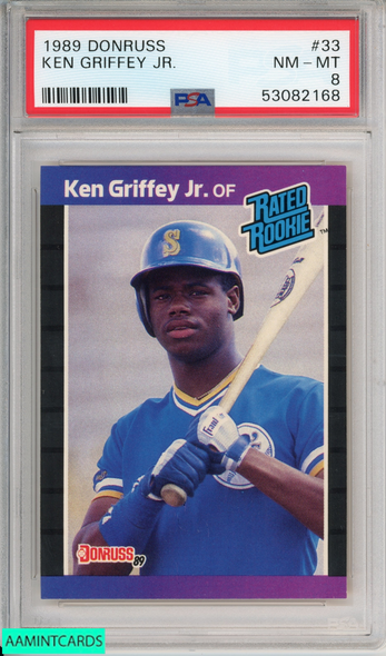 1989 DONRUSS KEN GRIFFEY JR #33 ROOKIE HOF SEATTLE MARINERS RC PSA 8 NM-MT 53082168