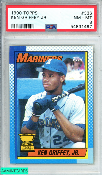 1990 TOPPS KEN GRIFFEY JR  #336 SEATTLE MARINERS PSA 8 NM-MT 54831497 1990 TOPPS KEN GRIFFEY JR  #336 SEATTLE MARINERS PSA 8 NM-MT 54831497