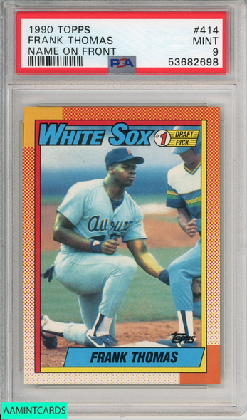 1990 TOPPS FRANK THOMAS #414 NAME ON FRONT ROOKIE WHITE SOX HOF RC PSA 9 MINT 53682698