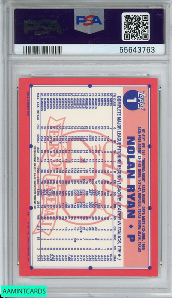 1999 TOPPS NOLAN RYAN 1991 TOPPS REPRINT #24 TEXAS RANGERS HOF PSA 5 EX 55643763