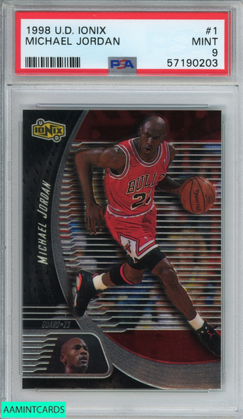 1998 UPPER DECK IONIX MICHAEL JORDAN #1 CHICAGO BULLS HOF PSA 9 MINT 57190203