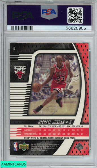 1998 UPPER DECK IONIX MICHAEL JORDAN #5 CHICAGO BULLS HOF PSA 9 MINT 56620905