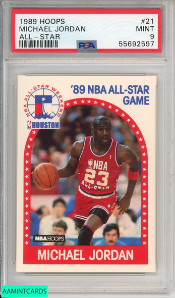 1989 HOOPS MICHAEL JORDAN #21 ALL-STAR CHICAGO BULLS HOF PSA 9 MINT 55692597