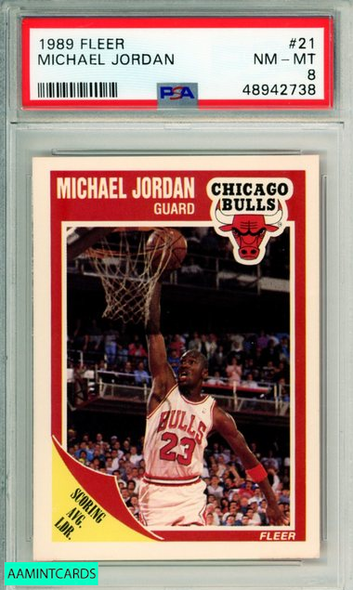 1989 FLEER MICHAEL JORDAN #21 CHICAGO BULLS PSA NM-MT 8 48942738