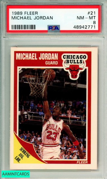 1989 FLEER MICHAEL JORDAN #21 CHICAGO BULLS PSA NM-MT 8 48942771
