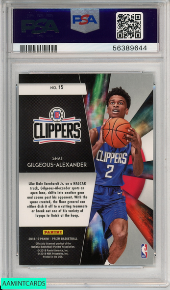 2018 PANINI PRIZM FRESHMAN PHENOMS SHAI GILGEOUS-ALEXANDER #15 ROOKIE PSA 10 56389644 2018 PANINI PRIZM FRESHMAN PHENOMS SHAI GILGEOUS-ALEXANDER #15 ROOKIE PSA 10 56389644