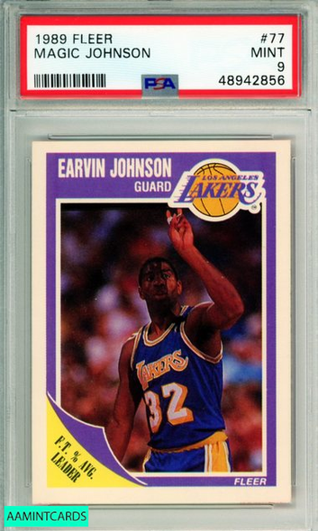 1989 FLEER MAGIC JOHNSON #77 L A  LAKERS PSA MINT 9 48942856 1989 FLEER MAGIC JOHNSON #77 L A  LAKERS PSA MINT 9 48942856