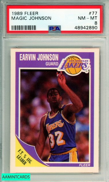 1989 FLEER MAGIC JOHNSON #77 L A  LAKERS PSA NM-MT 8 48942890 1989 FLEER MAGIC JOHNSON #77 L A  LAKERS PSA NM-MT 8 48942890