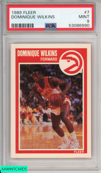 1989 FLEER DOMINIQUE WILKINS #7 HOF ATLANTA HAWKS PSA 9 MINT 53086990