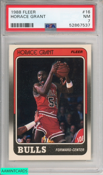 1988 FLEER HORACE GRANT #16 CHICAGO BULLS PSA 7 NM 52867537