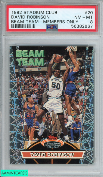 1992 STADIUM CLUB DAVID ROBINSON #20 BEAM TEAM-MEMBERS ONLY SPURS PSA 8 NM-MT 56382967