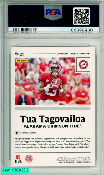 2020 PANINI CHRONICLES DRAFT PICKS TUA TAGOVAILOA #24 ROOKIE MIAMI PSA MINT 9 50635860 2020 PANINI CHRONICLES DRAFT PICKS TUA TAGOVAILOA #24 ROOKIE MIAMI PSA MINT 9 50635860