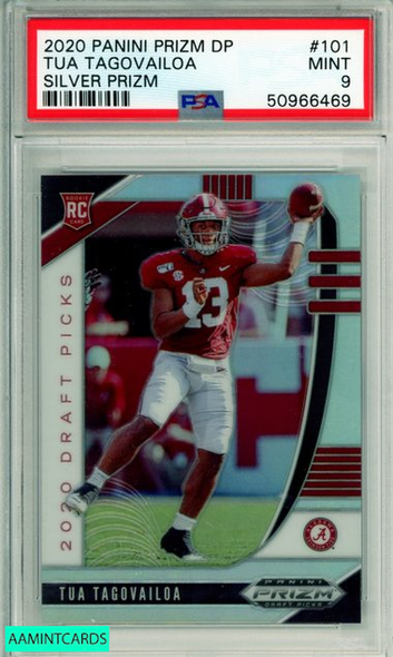 2020 PANINI PRIZM DRAFT PICKS TUA TAGOVAILOA #101 SILVER ROOKIE PRIZM PSA 9 MINT 50966469 2020 PANINI PRIZM DRAFT PICKS TUA TAGOVAILOA #101 SILVER ROOKIE PRIZM PSA 9 MINT 50966469