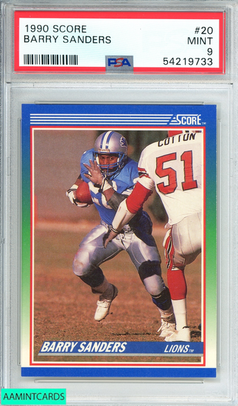 1990 SCORE BARRY SANDERS #20 DETROIT LIONS HOF! PSA 9 MINT 54219733