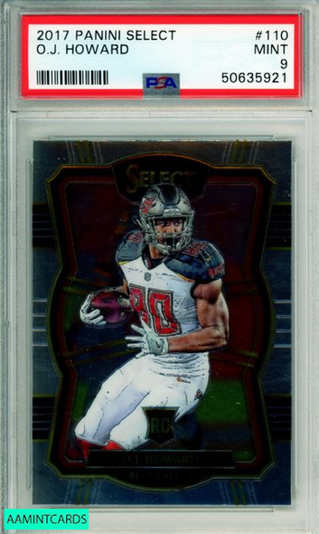 2017 PANINI SELECT OJ HOWARD #110 ROOKIE TAMPA BAY BUCCANEERS PSA MINT 9 50635921