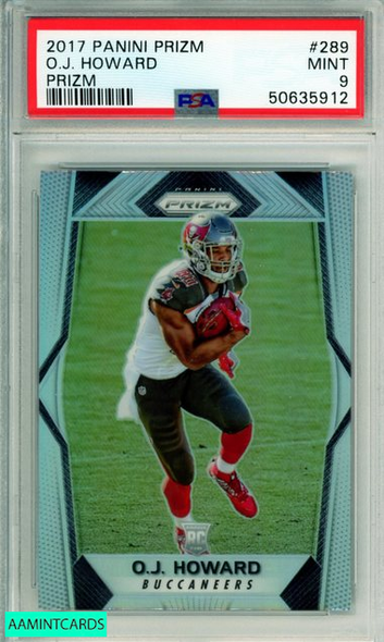 2017 PANINI PRIZM OJ HOWARD #289 SILVER PRIZM ROOKIE BUCCANEERS PSA MINT 9 50635912 2017 PANINI PRIZM OJ HOWARD #289 SILVER PRIZM ROOKIE BUCCANEERS PSA MINT 9 50635912