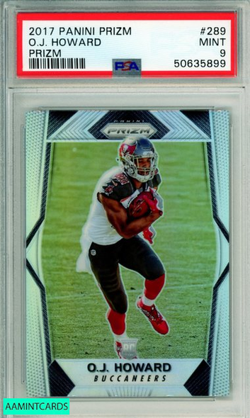 2017 PANINI PRIZM OJ HOWARD #289 SILVER PRIZM ROOKIE BUCCANEERS PSA MINT 9 50635899