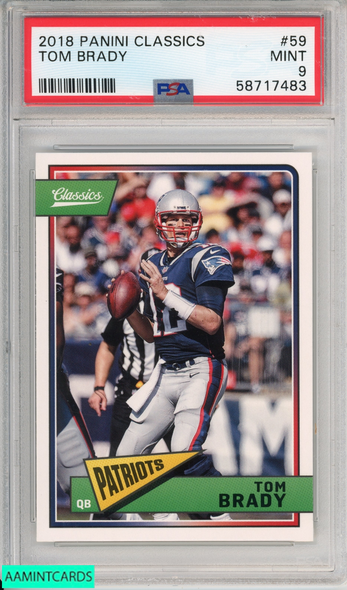 2018 PANINI CLASSICS TOM BRADY #59 NEW ENGLAND PATRIOTS PSA 9 MINT 58717483