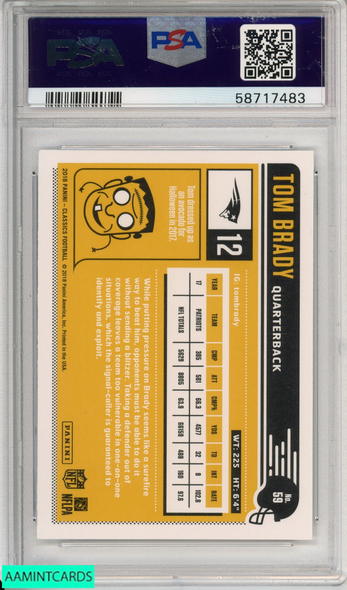2018 PANINI CLASSICS TOM BRADY #59 NEW ENGLAND PATRIOTS PSA 9 MINT 58717483