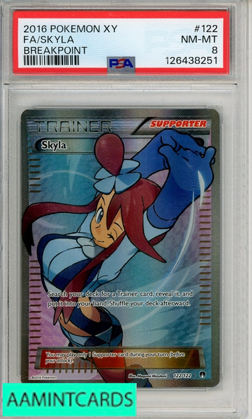 2016 POKEMON XY BREAKPOINT FA SKYLA #122 BREAKPOINT PSA 8 NM-MT 126438251