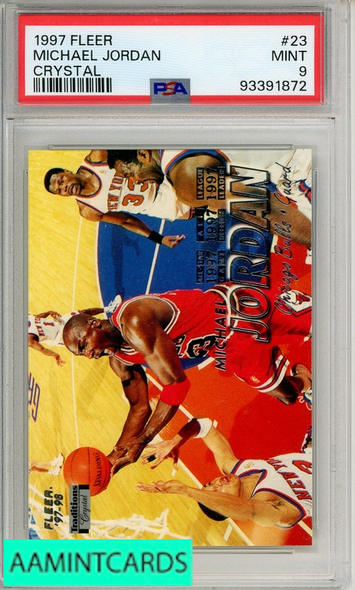 1997 FLEER MICHAEL JORDAN #23 CRYSTAL PSA 9 MINT 93391872