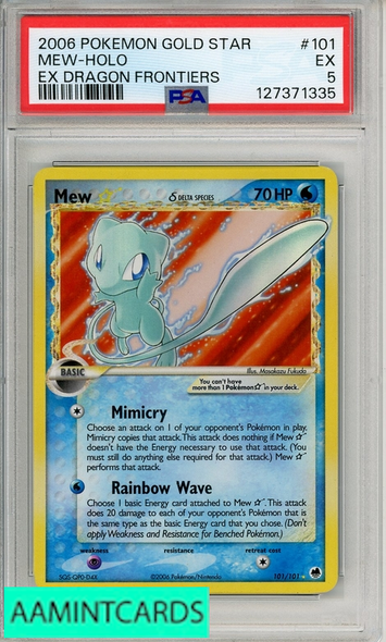 2006 POKEMON EX DRAGON FRONTIERS MEW-HOLO #101 PSA 5 EX 127371335