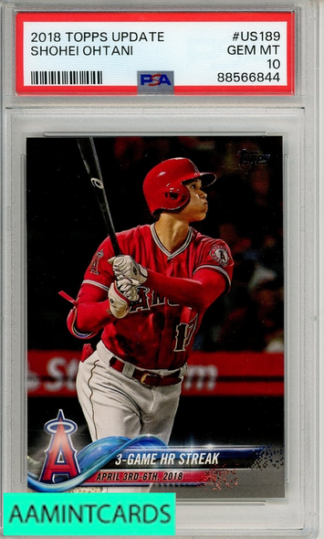 2018 TOPPS UPDATE SHOHEI OHTANI #US189 PSA 10 GEM MT  ROOKIE RC 88566844