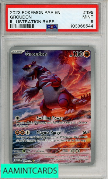 2023 POKEMON PAR EN-PARADOX RIFT GROUDON #199 ILLUST RARE PSA 9 MINT 103968544