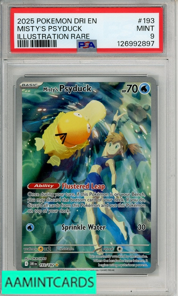 2025 POKEMON DRI EN-DEST RIVALS MISTYS PSYDUCK #193 ILLUST RARE PSA 9 126992897