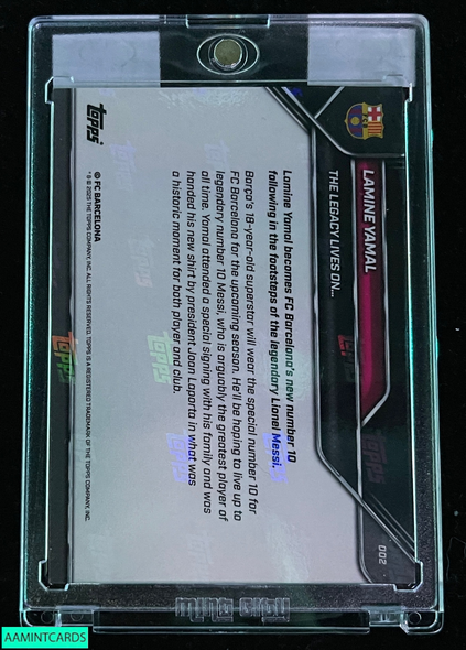 2025 TOPPS NOW FC BARCELONA LAMINE YAMAL #2 LIONEL MESSI CHROME ORANGE 13 OF 25 999919938229