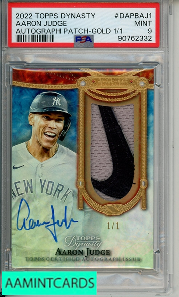 2022 TOPPS DYNASTY AUTO PATCH AARON JUDGE #DAPBAJ1 GOLD 1 OF 1 PSA 9 90762332