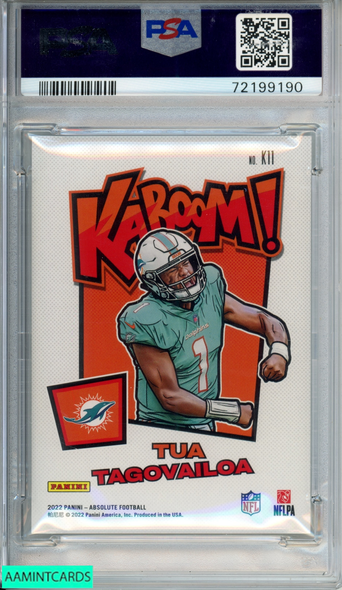 2022 PANINI ABSOLUTE KABOOM! VERTICAL TUA TAGOVAILOA #K11 DOLPHINS PSA 10 GEM MT 72199190