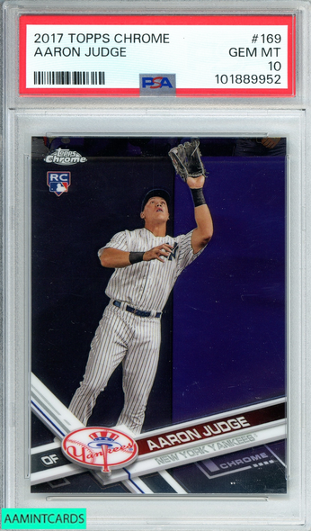2017 TOPPS CHROME AARON JUDGE #169 NEW YORK YANKEES RC PSA 10 GEM MT 101889952 2017 TOPPS CHROME AARON JUDGE #169 NEW YORK YANKEES RC PSA 10 GEM MT 101889952