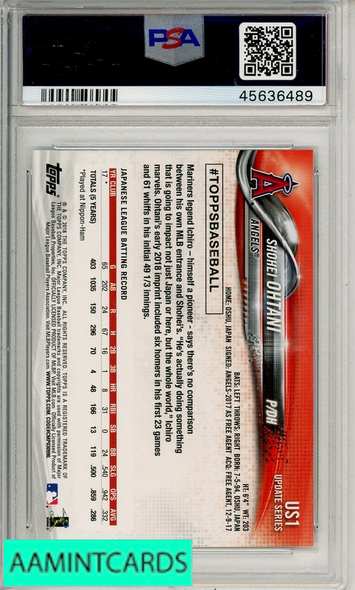 2018 TOPPS UPDATE SHOHEI OHTANI #US1 PSA 10 GEM MT  RC 45636489