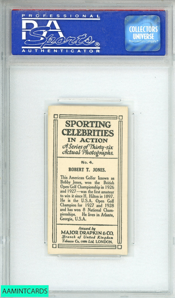 1930 MAJOR DRAPKIN AND CO  ROBERT T  JONES #4 SPORTING CELEBRITIES PSA 6 EX-MT 03747100